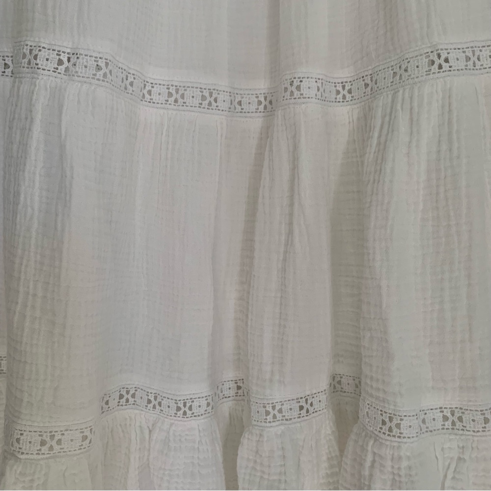 Magaschoni 100% Organic Cotton Peasant Tiered Midi Dress Size S - Picture 11 of 14